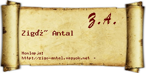 Zigó Antal névjegykártya